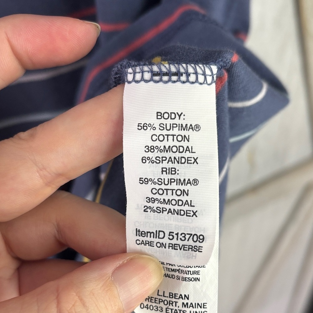 L.L.Bean Supima Cotton Striped Tee M - Picture 4 of 7